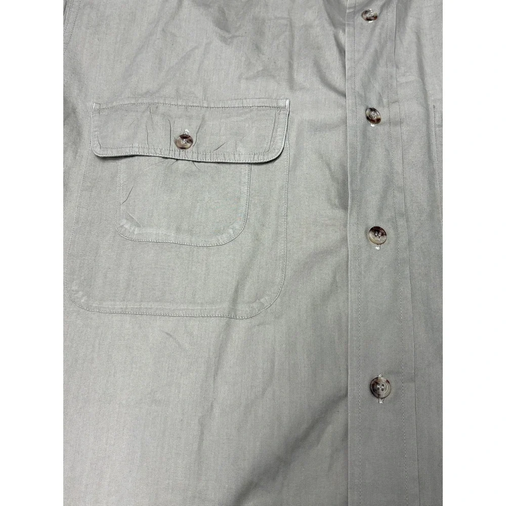 VTG 90s Banana Republic Safari Travel Shirt Mens Medium Khaki Cotton SS